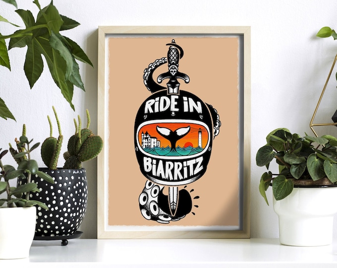 Affiche "Ride in Biarritz" (21x29,7cm)