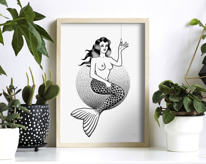 Sérigraphie édition limitée "Sea reine" (21x29,7cm)