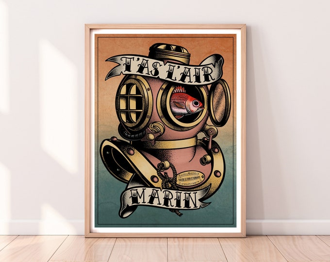 Affiche "T'as l'air marin" (30x40cm)