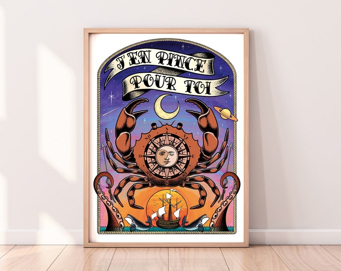 Affiche "J'en pince pour toi" (30x40cm)