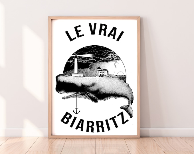 Sérigraphie édition limitée "Le vrai Biarritz" (30x40cm)