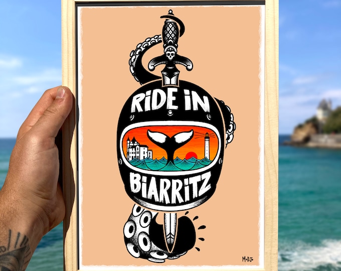 Affiche "Ride in Biarritz" (21x29,7cm)