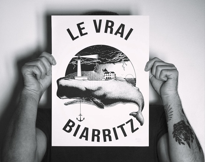 Sérigraphie édition limitée "Le vrai Biarritz" (30x40cm)