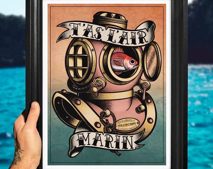 Affiche "T'as l'air marin" (30x40cm)