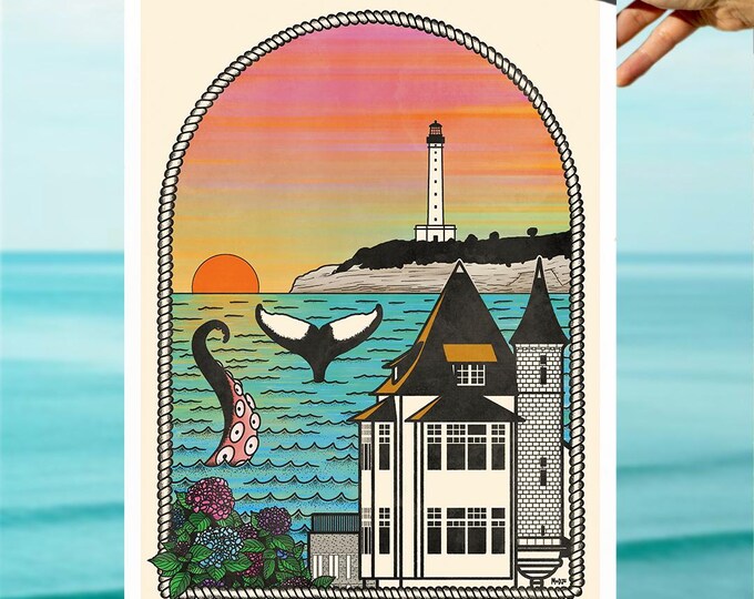Affiche "Biarritz sunset" (30x40cm)