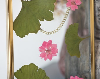 Fleurs séchées-cadre herbier-herbier-décoration d'intérieur--fleurs pressées-herbarium