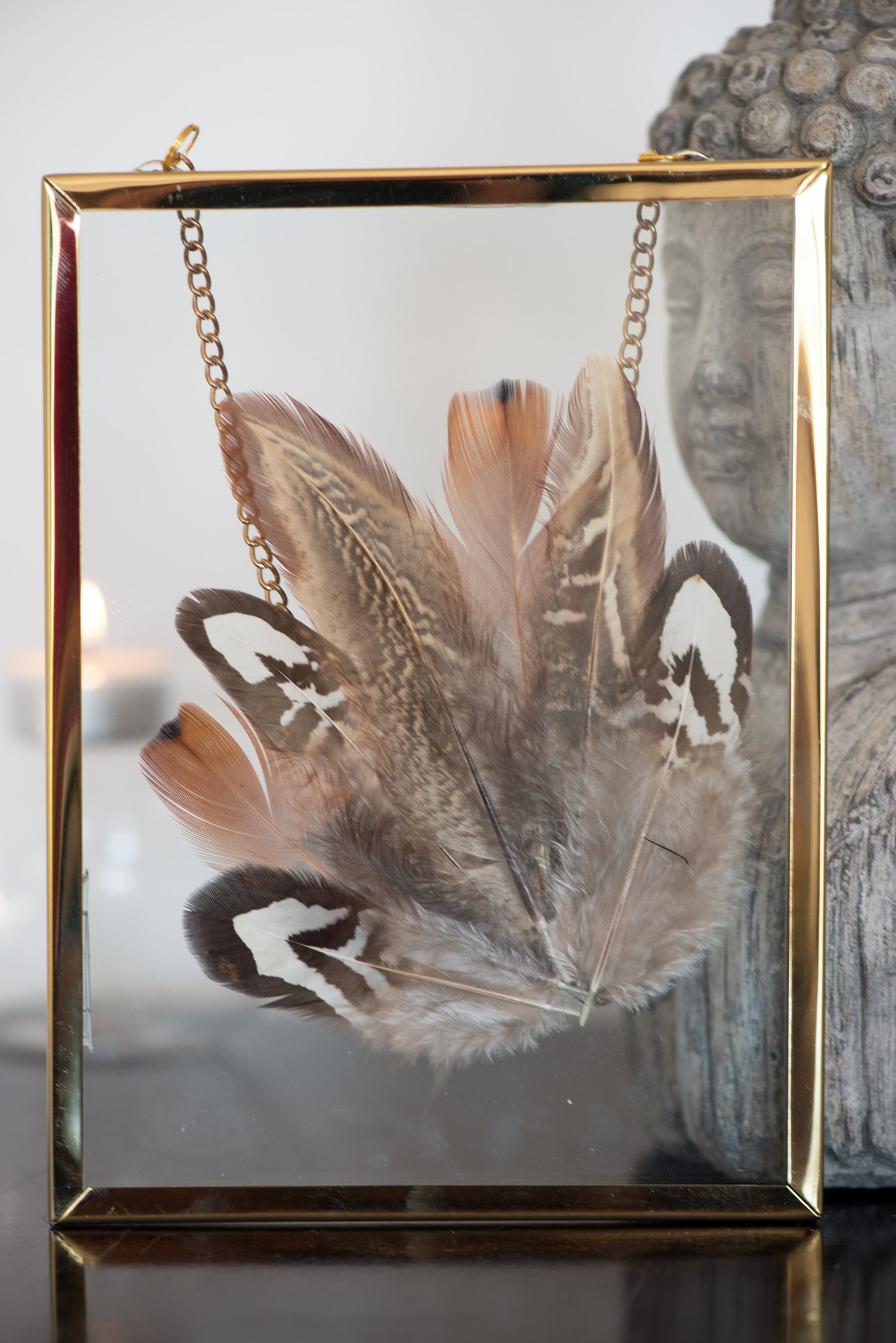 Cadre Décoratif-Déco Plume-Cadre Plume-Décoration d'intérieur-Cadre Doré