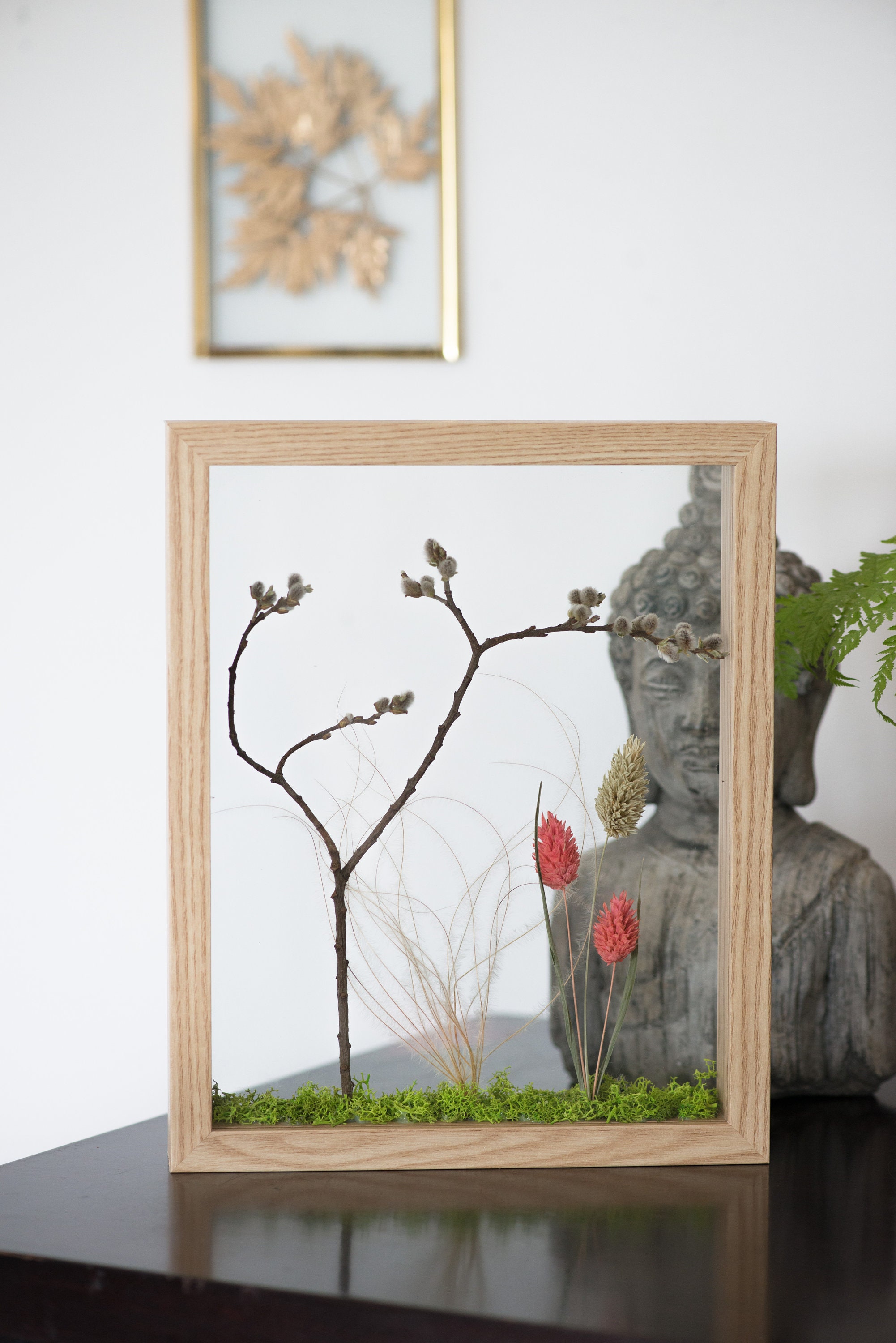 Herbier, Cadre Fleurs Séchées, Herbarium, Décoration d'intérieur, Fleurs Séchées, Composition Floral