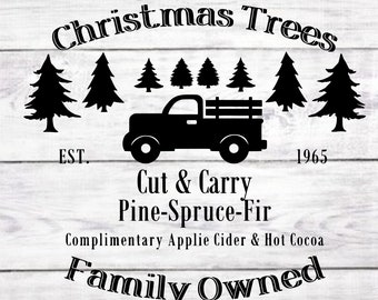 Family Name Christmas Tree Farm Svg Etsy