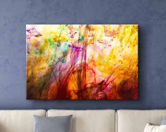 Abstract Art Gallery Wall Art Set | Rainbow Wall Hanging Canvas Print Set | Poster, Photo Paper, and 1 or 3 Piece Canvas Set