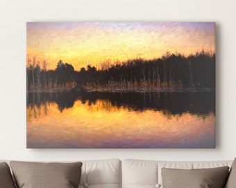 Impressionist Dawn Gallery Wall Art Set | Autumn Forest Sunrise Canvas Print Set | Poster, Photo Paper, and 1 or 3 Piece Canvas Set