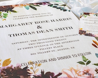 Wedding Invitation Keepsake on Canvas | Custom Wedding Gifts | Wedding Present | Unique Personalized Wedding Gift | Marriage Keepsake