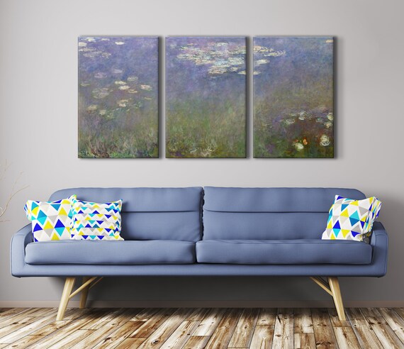 Water Lilies Gallery Wall Art Set Monet Canvas Print Set | Etsy