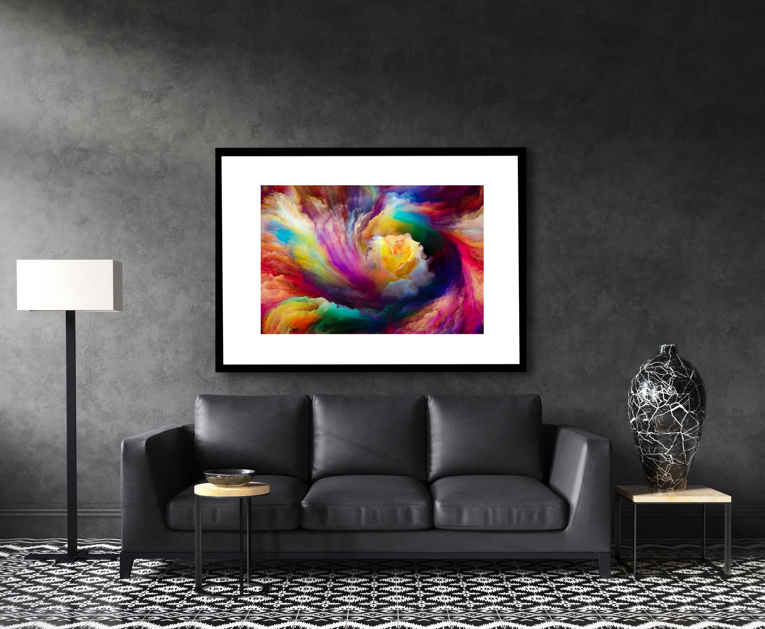 Abstract Canvas Art Gallery Wall Art Set Abstract Flower Etsy