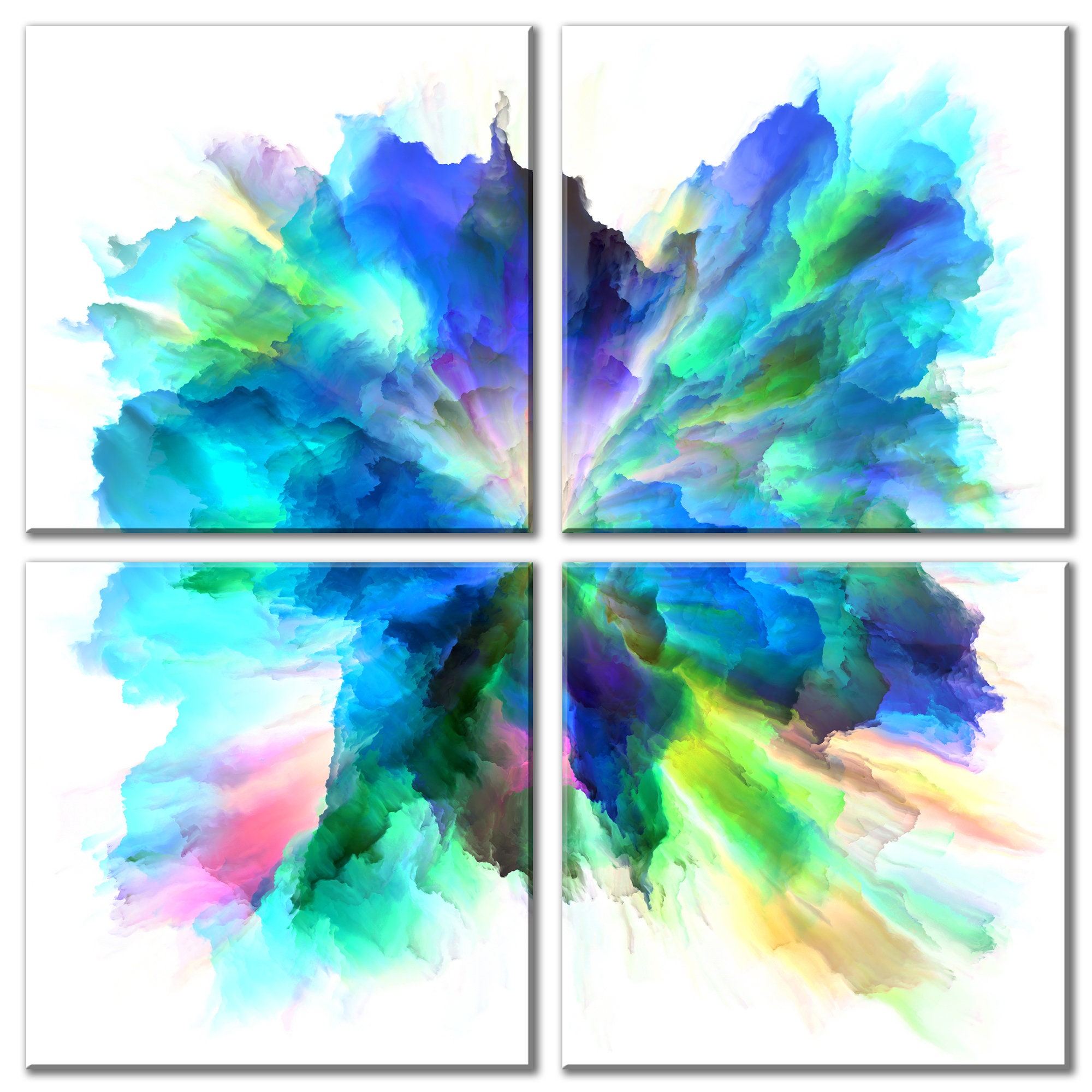 Abstract Watercolor Gallery Wall Art Set Vibrant Abstract Etsy