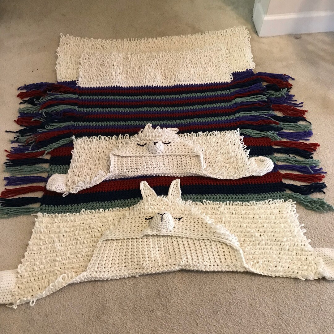Hooded Llama Blanket, Crochet Blanket Child/adult Sizes, Llama Costume ...