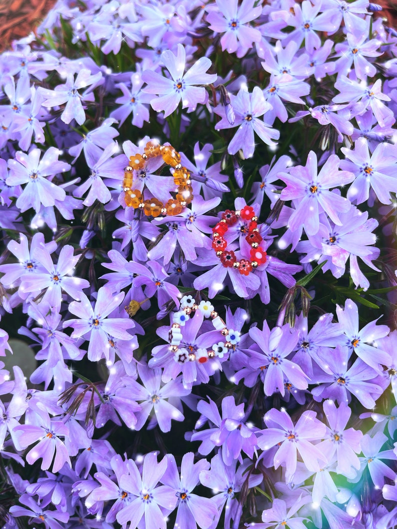 Colorful Beaded Jewelry Spring Time Flower Beaded Ring Dainty Ring
