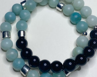 Genuine Natural Blue Amazonite Bracelets