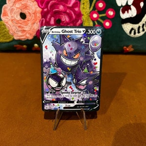 Birthday spooky ghost trio celebration trading card  - cute gifts for him and her - nerdy gifts - kawaii gifts - TCG