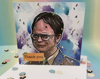 Dwight the office thank you card - funny cards- quirky gifts - nerdy gifts - gifts for him