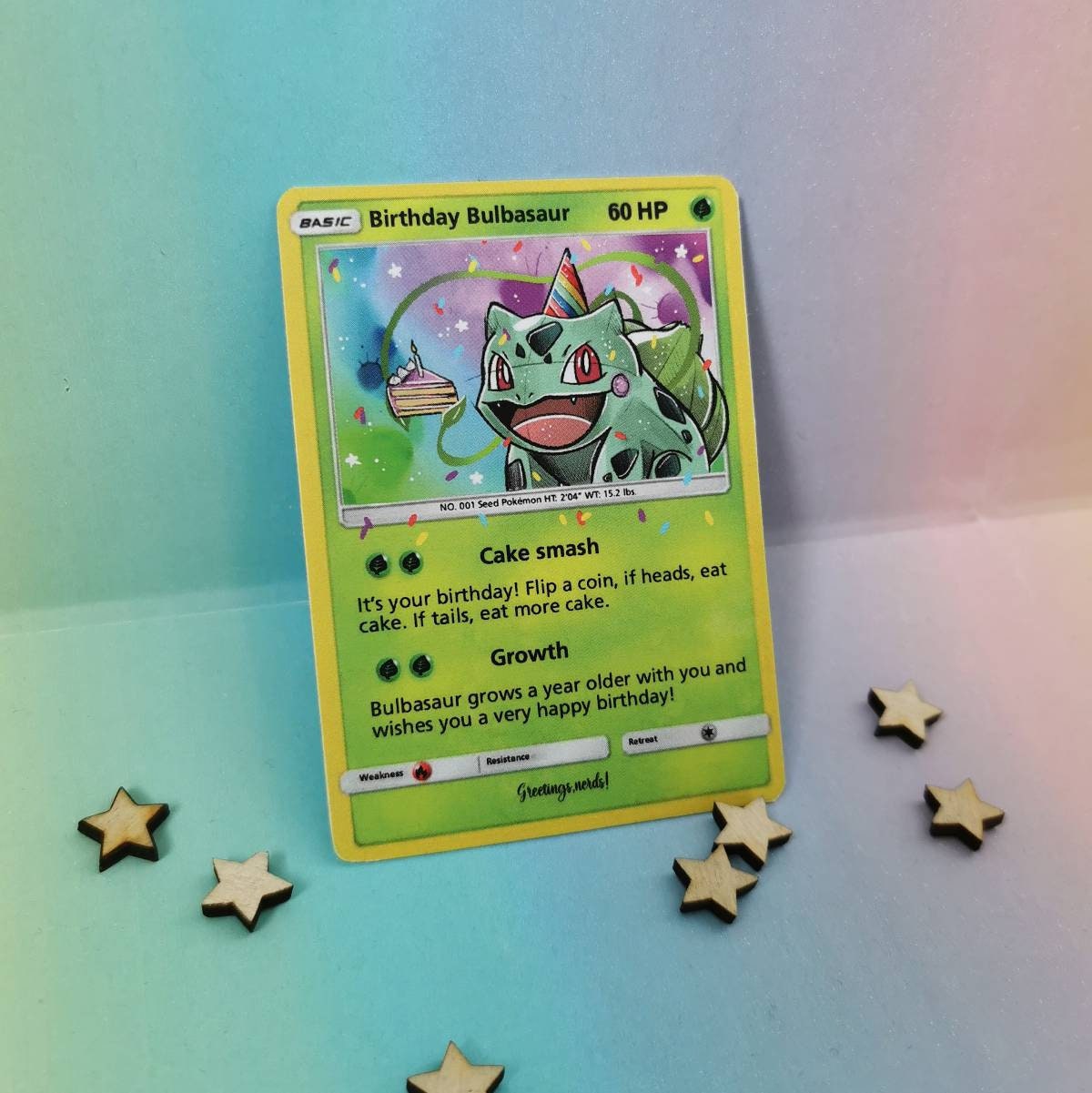 Birthday Bulbasaur Celebration Trading Card Cute Gifts for 