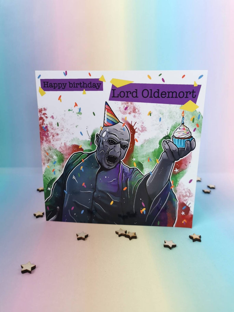 Lord oldemort funny birthday card quirky greetings cards image 1
