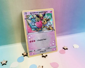 Anniversary "I choose you" eeveelutions celebration card  - cute gifts for him and her - nerdy gifts - couples gifts - love you card