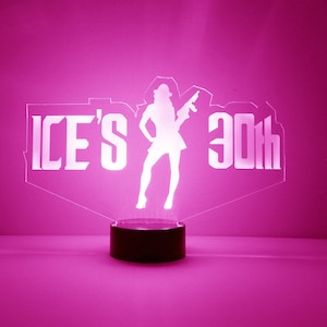 Custom Made LED Acrylic Light Up Centerpieces - Create Your Own Logo or Design - Sweet 16, Birthday, Bar/Bat Mitzvah, Weddings, Graduation