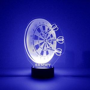 Dart Board Light, Personalized Free, LED Night Lamp, With Remote Control, Engraved Gift, 16 Color Change, Dart Board Lamp