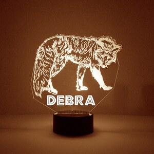 Fox Night Light, Personalized Free, LED Night Lamp, With Remote Control, Engraved Gift, 16 Color Change, Fox Lamp