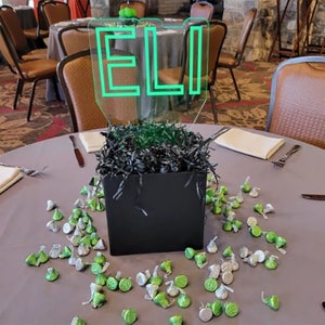 Custom Made LED Acrylic Light Up Centerpieces - Create Your Own Logo or Design - Sweet 16, Birthday, Bar/Bat Mitzvah, Weddings, Graduation