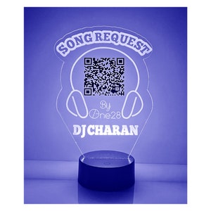 Code QR, enseigne lumineuse pour carte de DJ, demande de chanson, personnalisation gratuite, lampe de nuit LED, avec télécommande, cadeau gravé, 16 couleurs changeantes