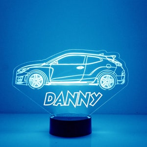 Sports Car Night Light, Personalized Free, LED Night Lamp, With Remote Control, Engraved Gift, 16 Color Change, Light Up Racing, Sports Car