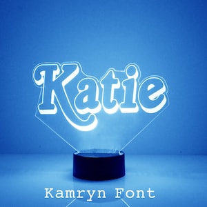 Name Light, Personalized, LED Night Lamp for Kids teens, Remote Control, 16 Color Change. Man cave. Nightstands, Extra Large Size, Fun Gift