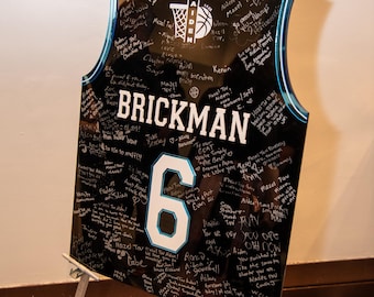 Personalized Basketball Jersey Guest Book, Bar Mitzvah Acrylic Sign In Board, Custom Name Number Sports Guestbook, Wall Art Keepsake Gift