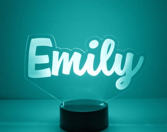 Name Light, Personalized, LED Night Lamp for Kids teens, Remote Control, 16 Color Change. Man cave. Nightstands, Extra Large Size, Fun Gift