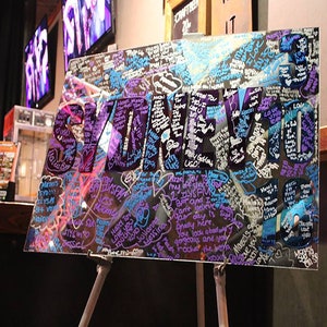 Custom Made Bar/Bat Mitzvah/ Wedding/ Party Mirrored Acrylic Sign In Board - Sweet 16 Party Sign In Board image 1