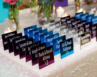 Personalized Mirrored Acrylic Place Cards Escort Cards Wedding Guest - Bat Mitzvah Bar Mitzvah Laser Cut Names Seating Cards Custom Name