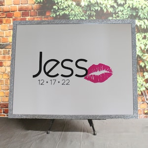 Custom Made Bar/Bat Mitzvah/ Wedding/ Party Mirrored Acrylic Sign In Board - Create Your Own Logo - Sweet 16 Party Sign In Board