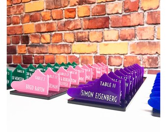 Personalized Acrylic Place Cards, Escort Cards Wedding Guest - Bat Mitzvah Bar Mitzvah Laser Cut, Seating Cards Custom Name, Custom Shape