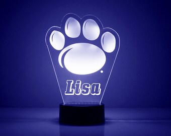 Lámpara personalizada con el logotipo de los Penn State Nittany Lions, logotipo de la escuela, grabado, regalo para fanáticos. Producto universitario con licencia oficial.