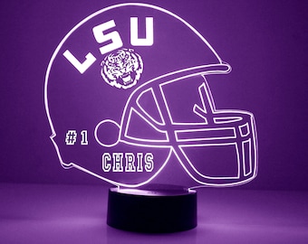 LSU Tigers, Personalized Sports Fan Lamp, College Football, Engraved, LSU Tigers Fan Gift, OFFICIALLY Licensed Collegiate Product