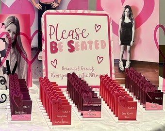Personalized Acrylic Place Cards, Escort Cards Wedding Guest - Bat Mitzvah Bar Mitzvah Laser Cut, Seating Cards Custom Name, Custom Shape