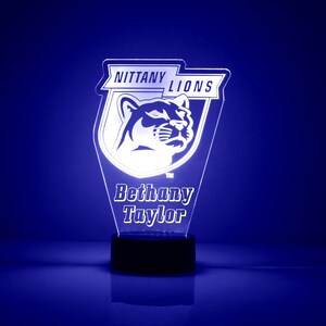 Penn State Nittany Lions Logo, Personalized Sports Fan Lamp, School Logo, Free Engraving, Fan Gift,16 Color Remote Control, CLC Licensed