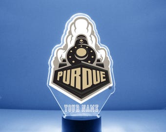 Purdue Boilermakers, Personalized Sports Fan Lamp, College Logo, Engraved, Boilermakers Fan Gift, OFFICIALLY LICENSED Collegiate Product