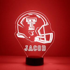 Texas Tech Red Raiders, Personalized Sports Fan Lamp, College Football, Engraved, TX Tech Fan Gift, OFFICIALLY LICENSED Collegiate Product