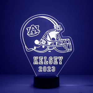 Auburn Tigers, Personalized Sports Fan Lamp, College Football, Free Engraving, Auburn Tigers Fan Gift, 16 Color Remote Control, CLC Licensed