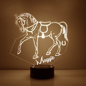 Horse Night Light, Personalized Free, LED Night Lamp, With Remote Control, Engraved Gift, 16 Color Change