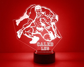 Wrestling Night Light, Personalized Free, LED Night Lamp, With Remote Control, Engraved Gift, 16 Color Change