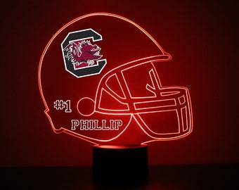 South Carolina Gamecocks, Personalized Sports Fan Lamp, College Football, Free Engraving, Fan Gift, 16 Color Remote Control, CLC Licensed